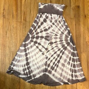 Charlotte Russe Gray and White Tie-Dye Dress